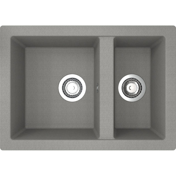 Rocklite Weston 1.5 Bowl Inset Kitchen Sink - Grey