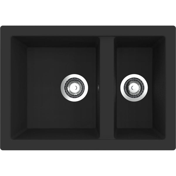 Rocklite Weston 1.5 Bowl Inset Kitchen Sink - Black