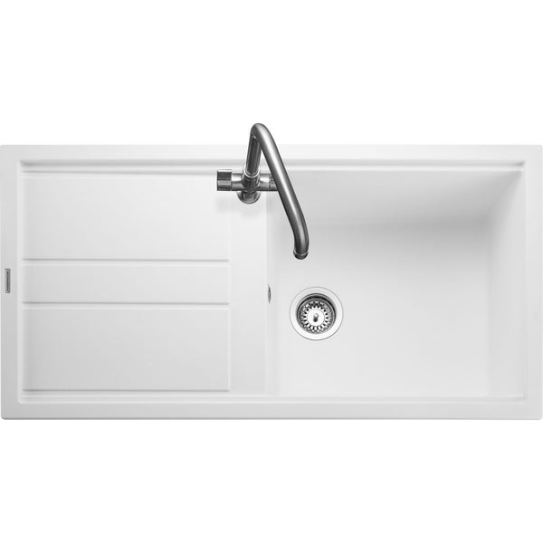 Rangemaster Topaz 1 Bowl Inset Kitchen Sink - Arctic White
