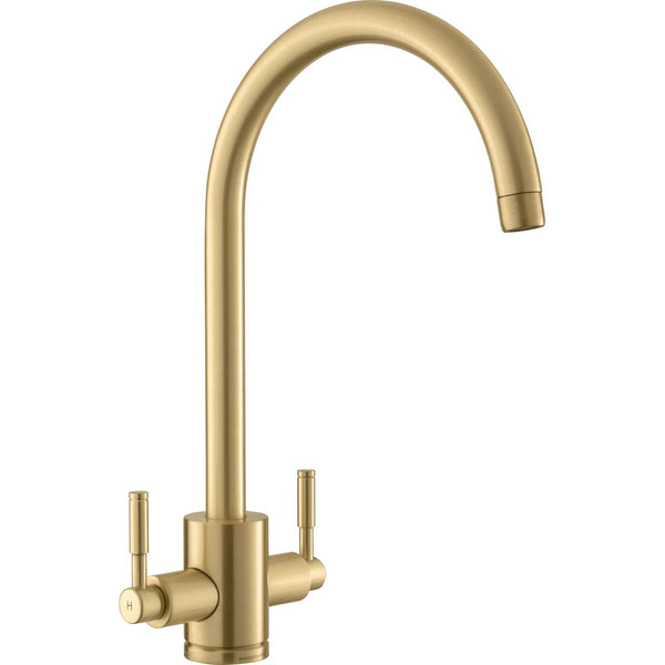 Rangemaster Aquatrend Dual Lever Built In Kitchen Tap - Brushed Brass