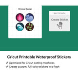 Cricut A4 Waterproof Sticker Set Smart Cutting Machine Accessory / 12 Per Pack - White