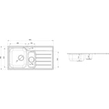 Rangemaster Oakland 1.5 Bowl Inset Kitchen Sink - Micro-Sheen™ Soft Brushed Finish