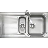 Rangemaster Glendale 1.5 Bowl Inset Kitchen Sink - Stainless Steel