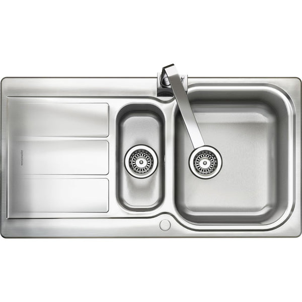 Rangemaster Glendale 1.5 Bowl Inset Kitchen Sink - Stainless Steel