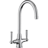 Rangemaster Aquaclassic Dual Lever Built In Kitchen Tap - Chrome/White