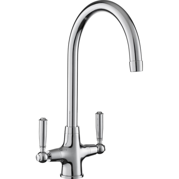 Rangemaster Aquaclassic Dual Lever Built In Kitchen Tap - Chrome/White
