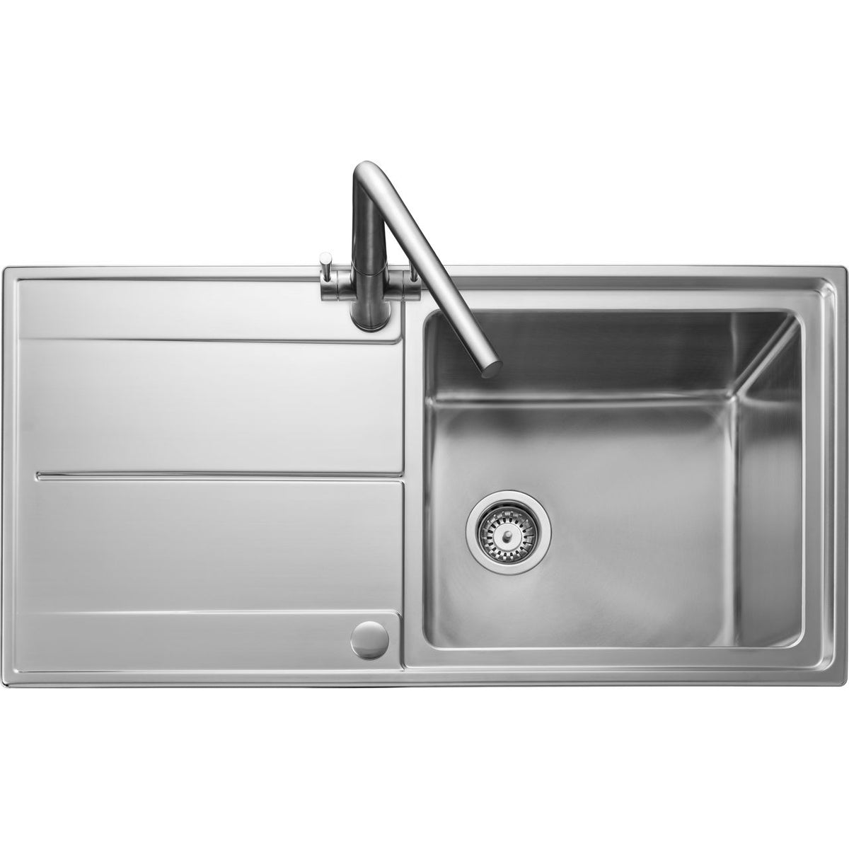 Rangemaster Arlington 1 Bowl Inset Kitchen Sink - Micro-Sheen™ Soft Brushed Finish