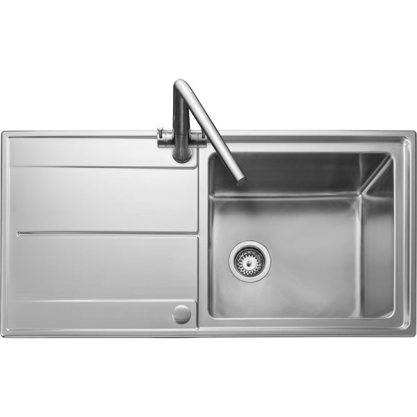 Rangemaster Arlington 1 Bowl Inset Kitchen Sink - Micro-Sheen™ Soft Brushed Finish