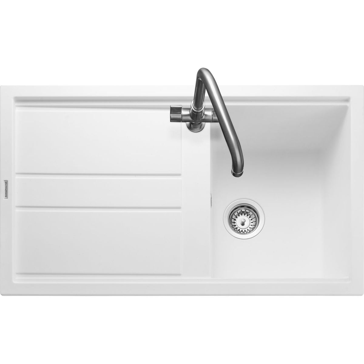 Rangemaster Topaz 1 Bowl Inset Kitchen Sink - Arctic White