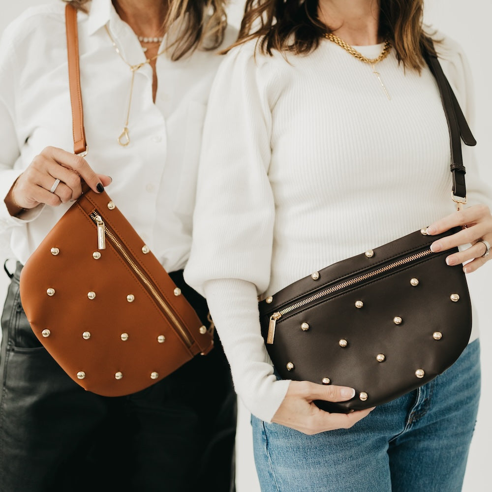 Chic Gold Studded Westlyn Bum Bag