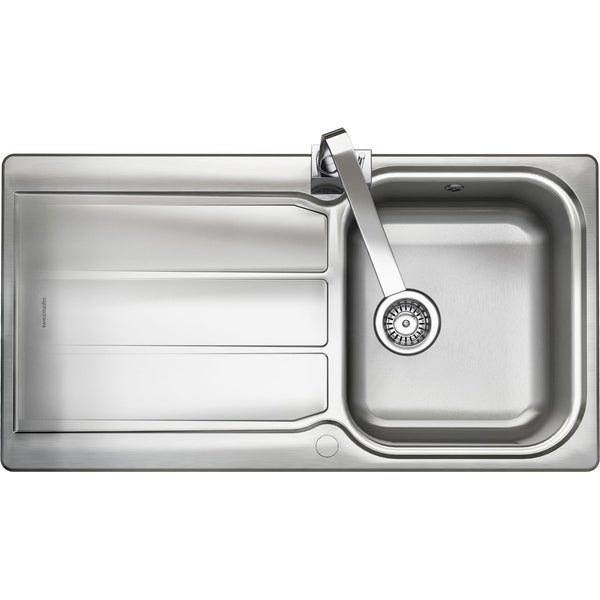 Rangemaster Glendale 1 Bowl Inset Kitchen Sink - Stainless Steel