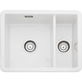 Rangemaster Rustique 1.5 Bowl Undermount Kitchen Sink - White