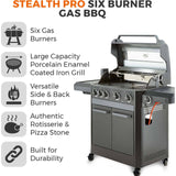 Tower Stealth Pro Gas Barbecue - Black