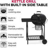 Tower Kettle Grill Charcoal Barbecue - Black