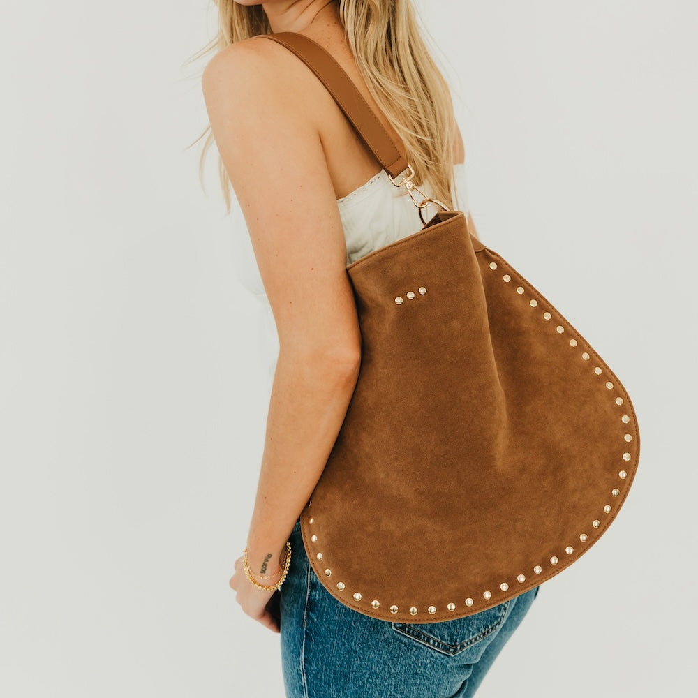OG Rosalie Rivet Suede Hobo Bag - Original Strap