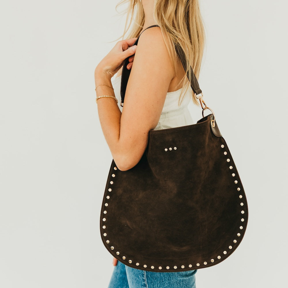 OG Rosalie Rivet Suede Hobo Bag - Original Strap