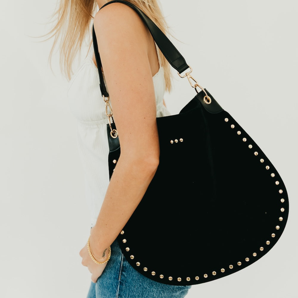 OG Rosalie Rivet Suede Hobo Bag - Original Strap