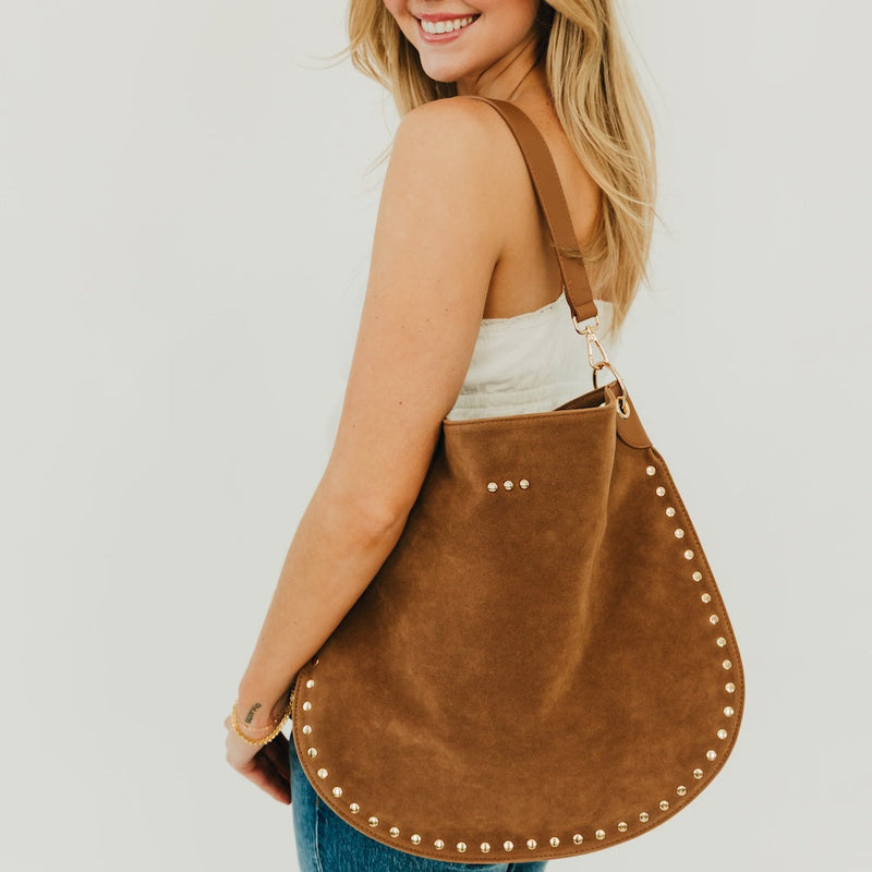 OG Rosalie Rivet Suede Hobo Bag - Original Strap